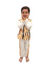 BookMyCostume White & Golden Sequin Western Dance Costume for Boys | Stylish Shiny Full Sleeve Shirt and Pant Set with Zipper Closure | Dance Costume for Boys | Fancy Dress for Boys